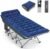 Camping Cot, Sleeping Cots for Adult, Portable Bed with Pillow and Carry Bag, 1200D Double Layer Oxford, 600 LBS Weight Capacity Cot for Sleeping (Blue)