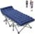 ABORON Folding Camping Cot W/Mat for Adults, Heavy Duty Outdoor Bed with Carry Bag,1200 D Layer Oxford Travel Camp Cots